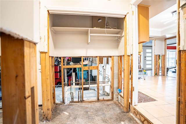 interior space featuring ornamental molding