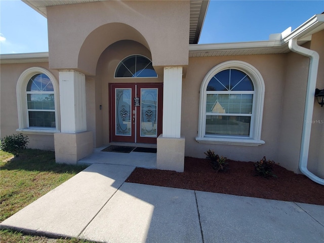 doorway to property with french doors