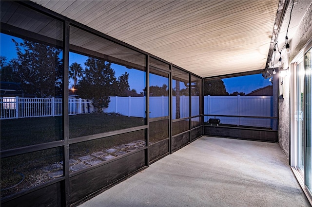 view of unfurnished sunroom