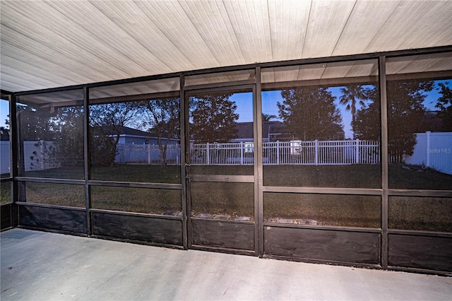 view of unfurnished sunroom