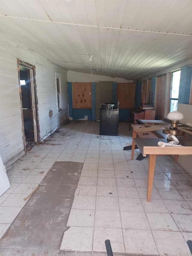 view of unfurnished dining area