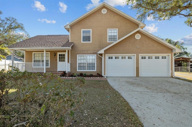 view of front property featuring covered porch