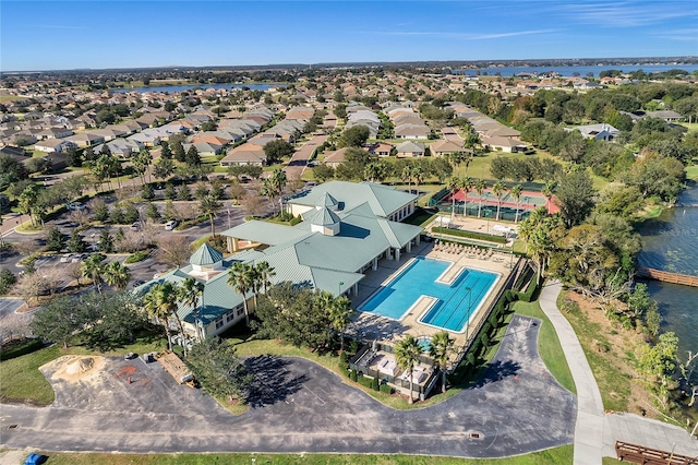 bird's eye view with a residential view