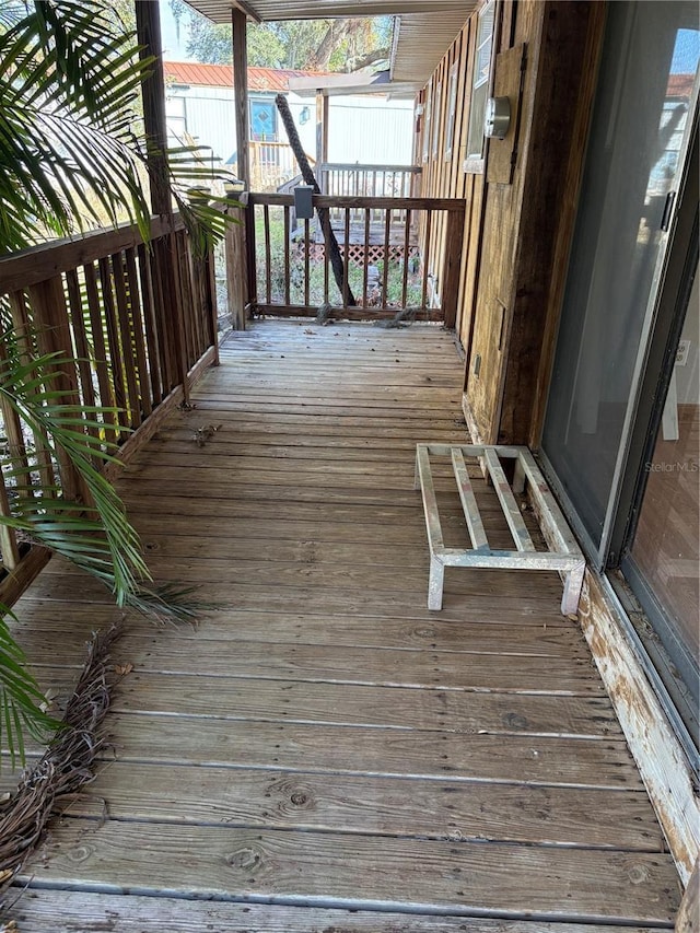 wooden deck featuring a porch