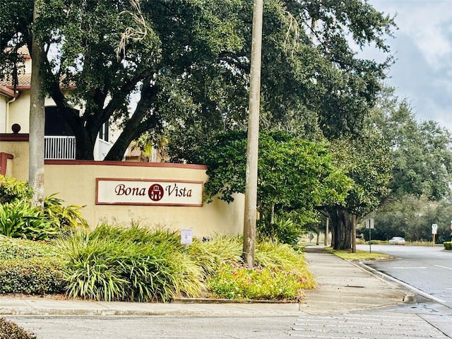 view of community sign