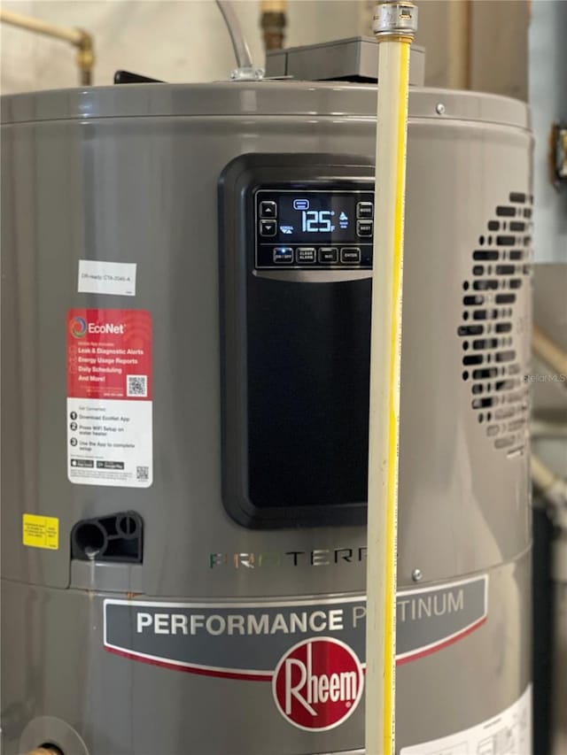 details featuring hybrid water heater