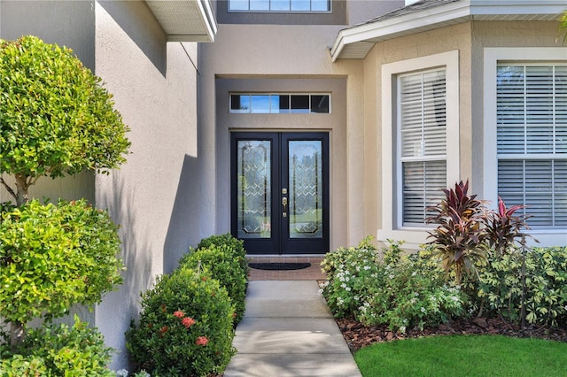 entrance to property with french doors