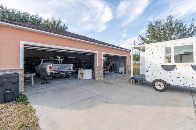 view of garage