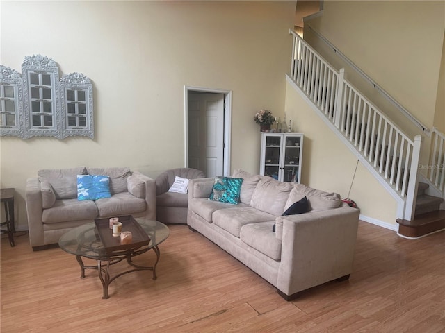 living room featuring hardwood / wood-style flooring