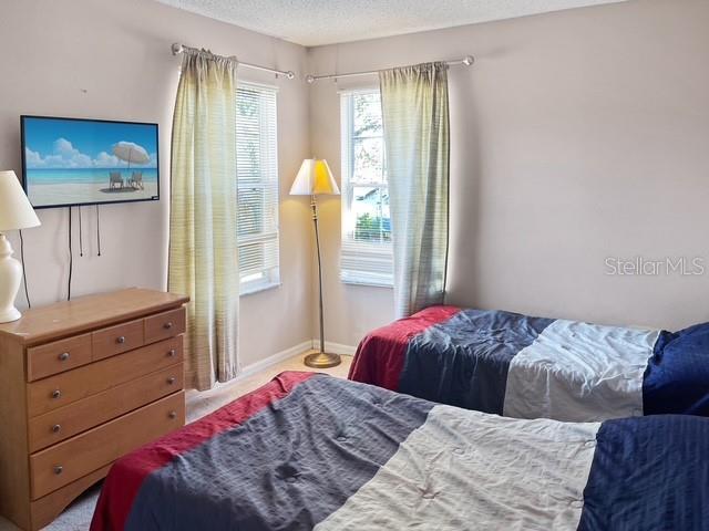 bedroom with a textured ceiling