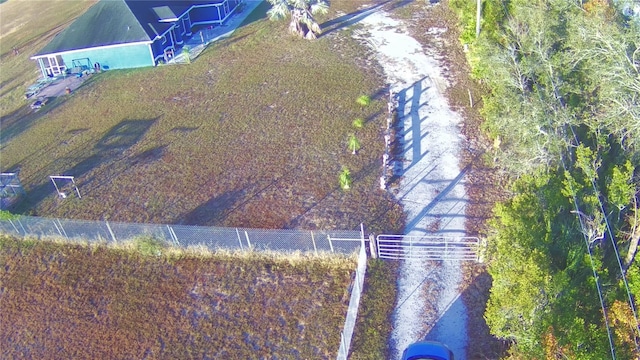 bird's eye view with a rural view