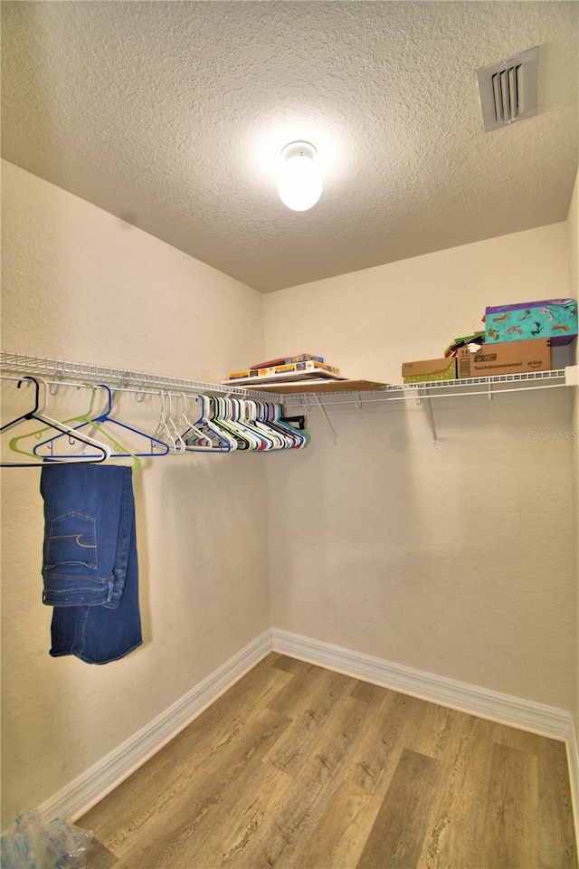 spacious closet with wood-type flooring