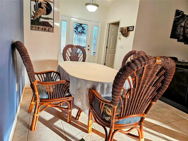 view of tiled dining area