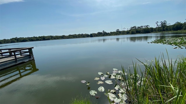 water view with a boat dock