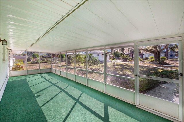 view of unfurnished sunroom