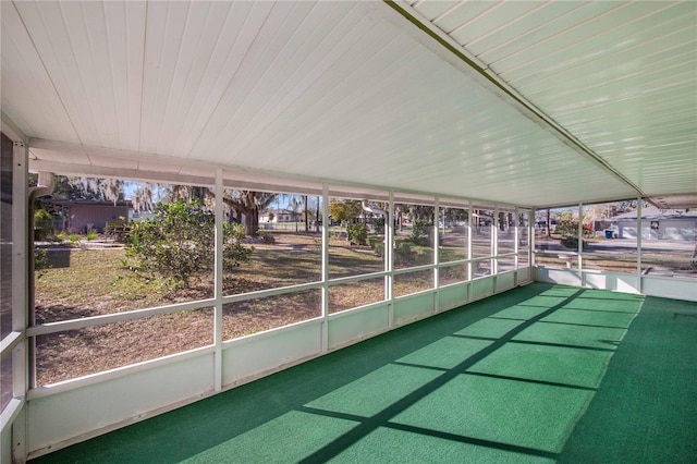 view of unfurnished sunroom