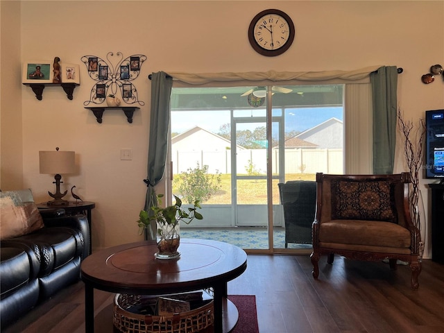 living room featuring hardwood / wood-style flooring