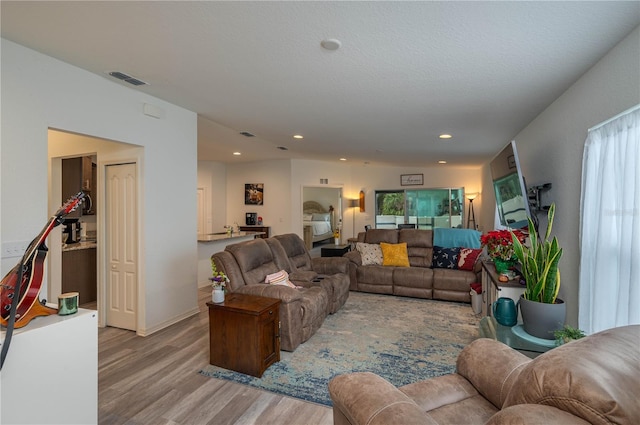 living room featuring light hardwood / wood-style floors