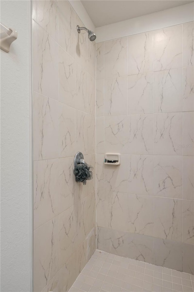 bathroom featuring tiled shower