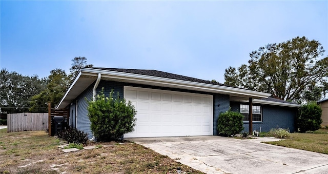 view of front facade with a garage