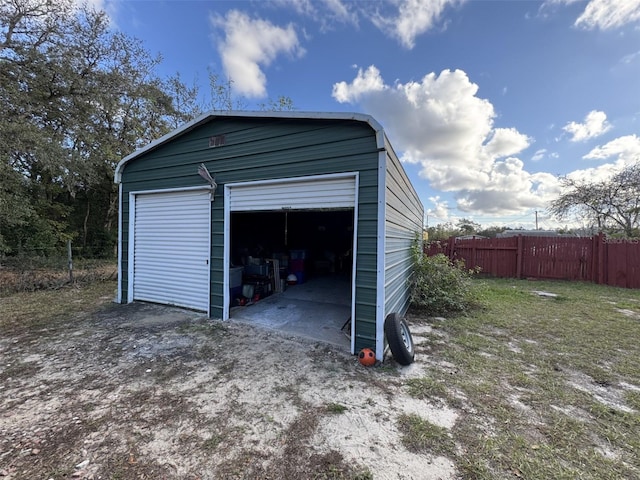 view of garage