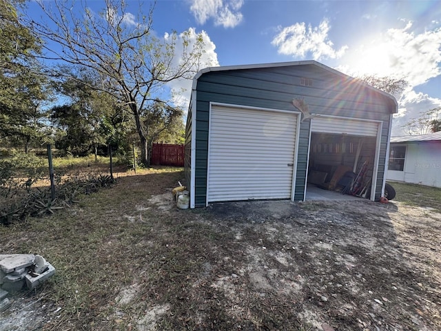 view of garage