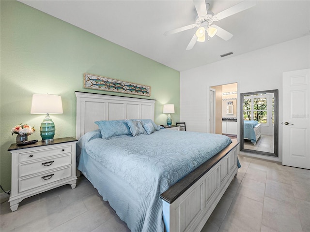 bedroom with ceiling fan