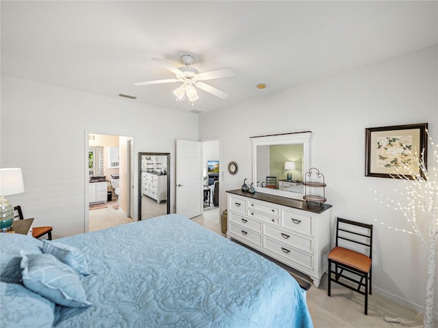 bedroom featuring ceiling fan