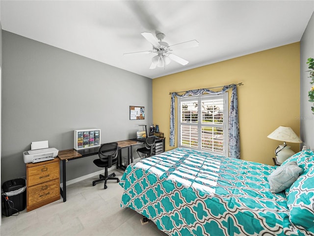 bedroom with ceiling fan