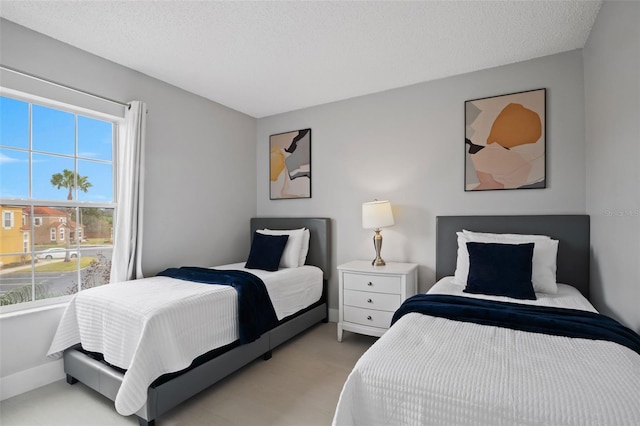 bedroom with a textured ceiling