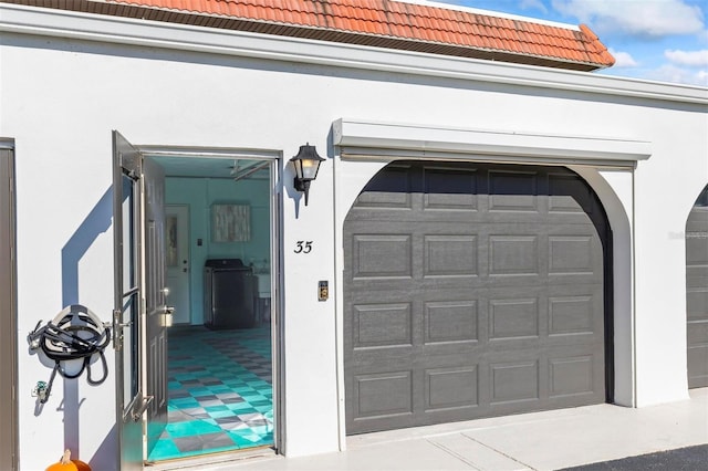 view of garage