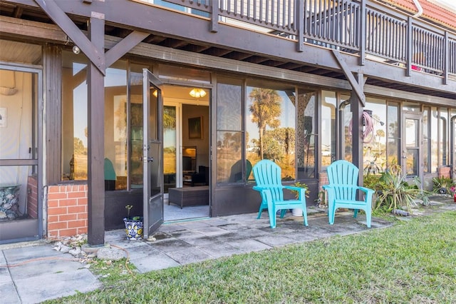 view of patio / terrace with a balcony