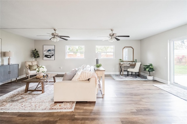 living room featuring hardwood / wood-style floors