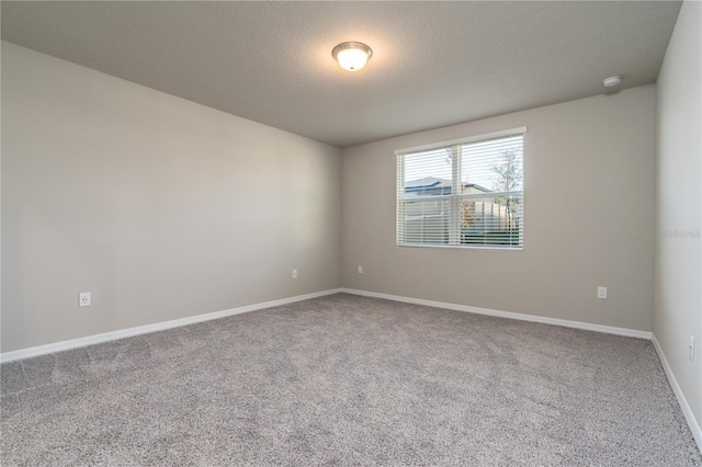 spare room with a textured ceiling and carpet floors