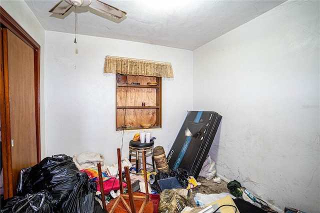 miscellaneous room featuring ceiling fan