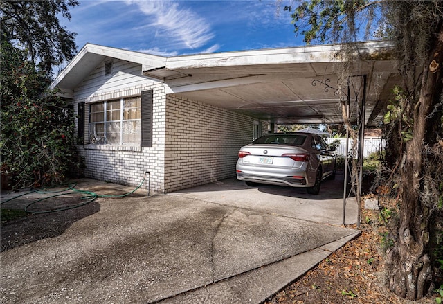 view of car parking with a carport