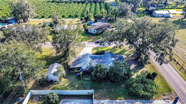 aerial view with a rural view