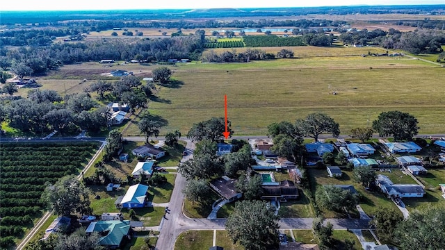 bird's eye view with a rural view