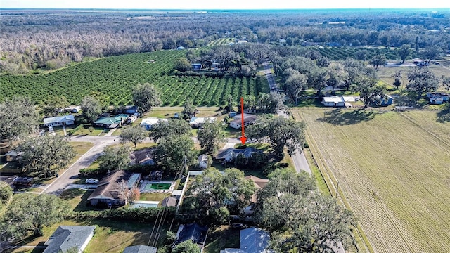 bird's eye view with a rural view