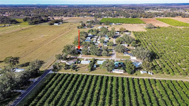 aerial view featuring a rural view