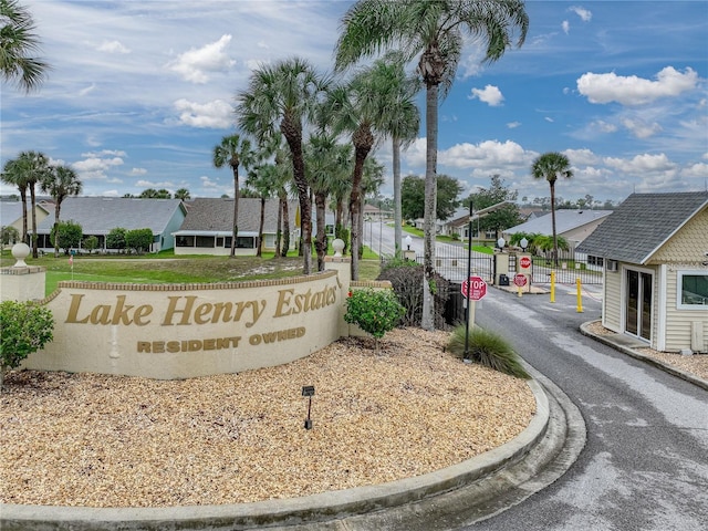 view of community sign