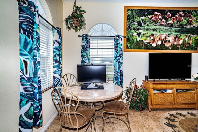 office space featuring tile patterned flooring