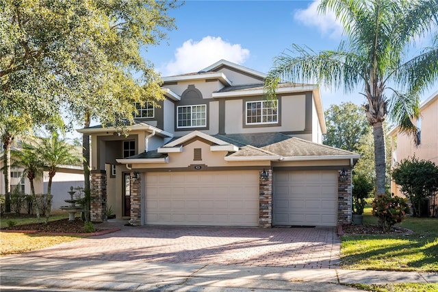 view of front of property featuring a garage