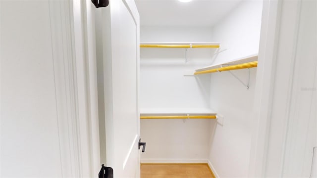 walk in closet featuring light hardwood / wood-style floors