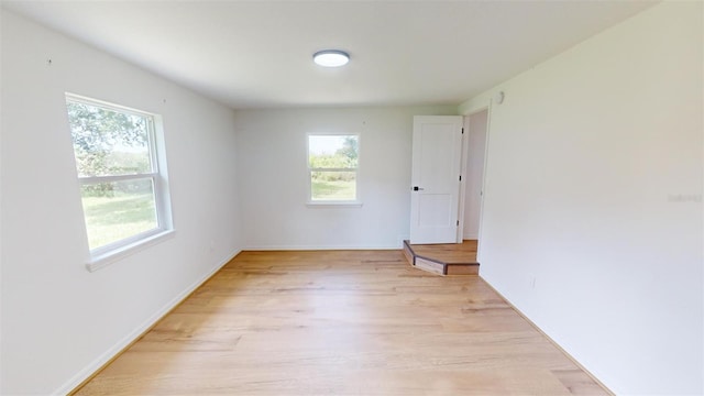 empty room featuring light wood-type flooring