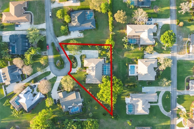 drone / aerial view with a residential view