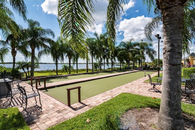 view of home's community featuring a water view