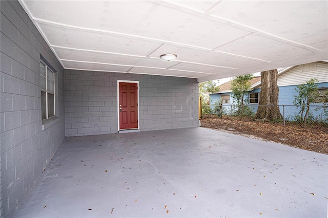 view of patio / terrace with a carport