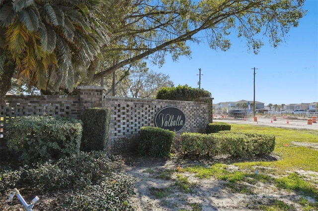 view of community sign