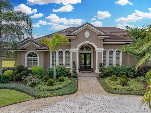 view of front of house with french doors